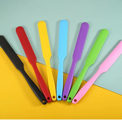 High Temperature Resistant Silicone Long Spatula Multi-color Cream Spatula Household Cake Making Small Accessories Baking Tools