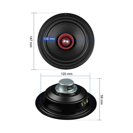 AIYIMA 2Pcs 5.25 Inch Hifi Full Range Speaker Units 4 8 Ohm 40W NdFeB Magnet Loudspaeker Home Theater Music Sound Speaker
