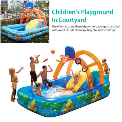 New Water Slide Children Fun Lawn Water Slides Iatables Pools Ring Tosses Game For Kids Summer Slide Set Backyard Outdoor Toys