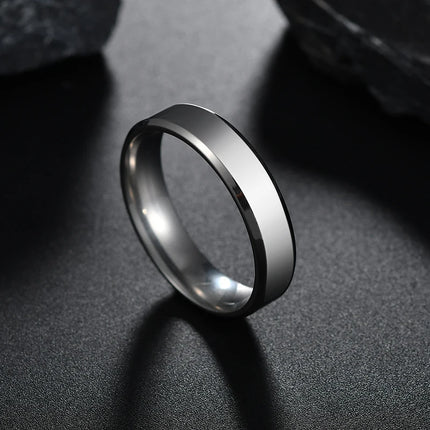 Letdiffery Simple Stainless Steel Couple Jewelry Smooth 1/2/4/6/8mm Women Men Finger Rings For Lovers Dropshipping Wholesale