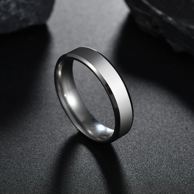Letdiffery Simple Stainless Steel Couple Jewelry Smooth 1/2/4/6/8mm Women Men Finger Rings For Lovers Dropshipping Wholesale