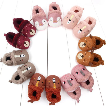 Super Keep Warm Infant Slippers Toddler Baby Shoes Baby Boy Girl Knit Crib Shoes Cute Cartoon Anti-slip Prewalker Baby Slippers