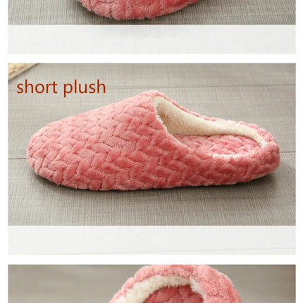 Women Indoor Slippers Warm Plush Home Slipper Autumn Winter Shoes Woman House Flat Floor Soft Silent Slides for Bedroom