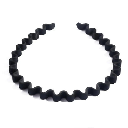 High Quality 1Pc/Lot 12cm Fashion Men's Women's Unisex Black Wavy Hair Head Hoop Band Sport Headband Hairband Hair Accessories