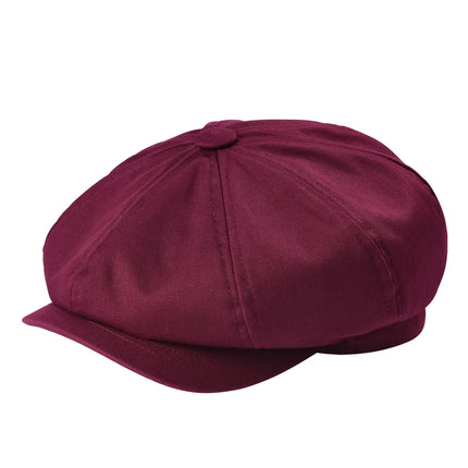 BOTVELA Newsboy Cap Men's Twill Cotton Hat 8 Panel Hat Baker Caps Retro Gatsby Hats Casual Brand Cap Cabbie Apple Beret for Male