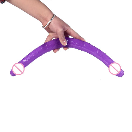 Double Head Dildo Long Jelly Realistic Dildo Double Ended Dildo Flexible Big Penis for Women Masturbator Sex Toys for Lesbian