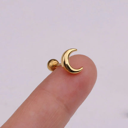 1PC Gold/Silver Color New Design Cz Curved Bar Cartilage Earring Conch Piercing Helix Stud Ear Piercing Jewelry