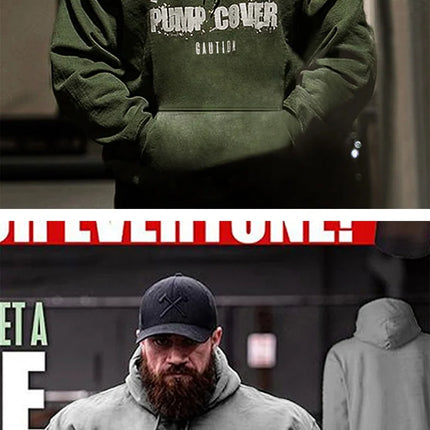 Men's Winter Wool Loose Coat Gym Singlets Sweatshirts Mens Fleece Hoodies Stringer Bodybuilding Fitness Casual Pullovers