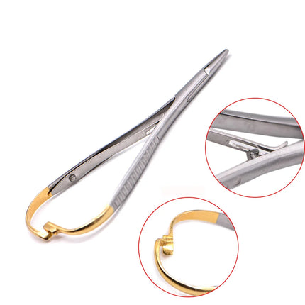 Dental Orthodontic Toolkit - Featuring Lingual Wire Niti Cinch Back Plier, Needle Holder for Suturing & Sharp End Cutting Pliers