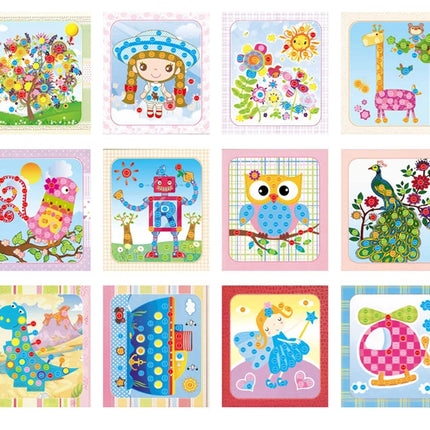 8Pcs/5pcs Kids DIY Button Stickers Drawing Toys Handmade School Art Class Painting Drawing Craft Toys Children Early Educational