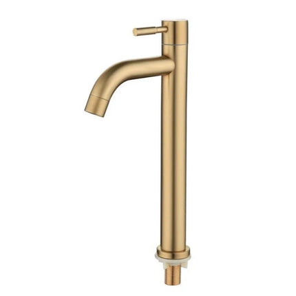 SUS304 single cold Tap brushed Gold basin faucet bathroom faucet Water Faucet Waterfall Bathroom Tap 304 Stell Stainless