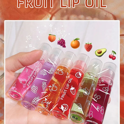 Fruit Lip Gloss Transparent Lip Oil Moisturizing Reducing Lip Lines Nourishes Lips Waterproof Long-lasting Liquid Lips Cosmetics