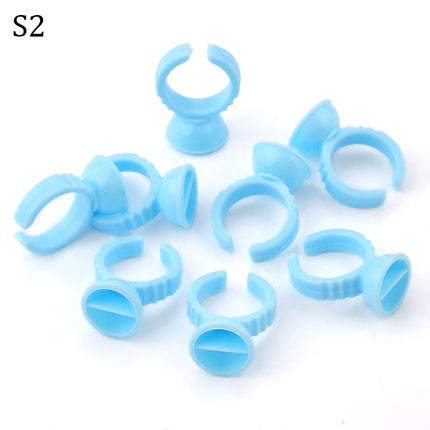 50/100Pcs Disposable Glue Ring Cup For Lashes Fan Tattoo Pigment Holder Eyelash Extension Container Glue Holder Makeup Supplies