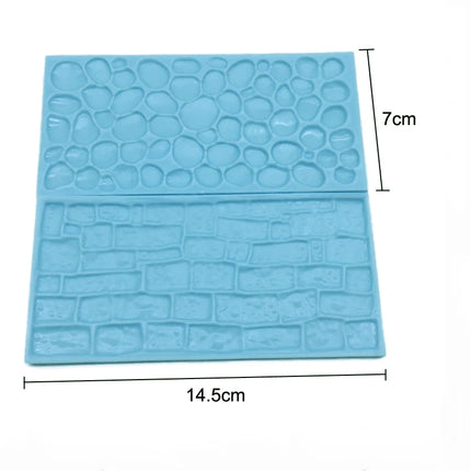 2pcs/set Stone Tree Bark Shape Embossed Bake Tool Fondant Cake Cupcake Decorating DIY Mold Tools Bakeware Cake Moulds