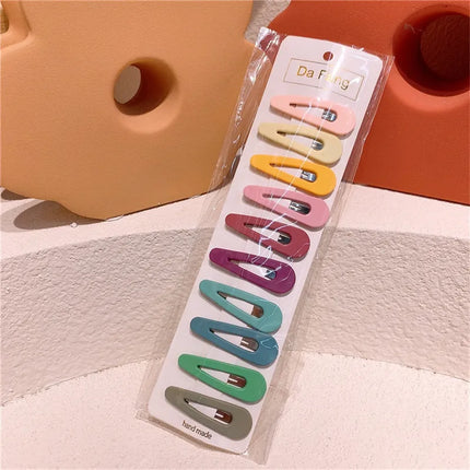 10Pcs/Set Baby Girl Hair Clips Kid Cute Colorful Hairpins Water Droplets Bangs Barrette Headdress Children Hairs BB Clip Hairpin