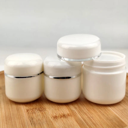30Pcs/Pack 20g 30g 50g Cream Jar White Plastic Makeup Container Sample Cosmetics Box Empty Makeup Jar Pot Refillable Bottles