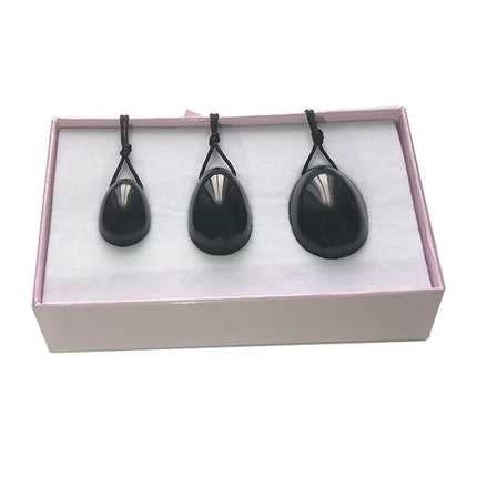 Obsidian Yoni Egg Massage Ball Set Natural Stone Jade Eggs Women Vaginal Kegel Massager Vaginal Muscle Tighten yoni massage wand