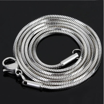 1pcs Square Snake Width 0.9/1.2/1.5/2.0mm Stainless Steel Chains Necklace 18'' 20" 22‘’Link Chain Jewelry Making jewelry
