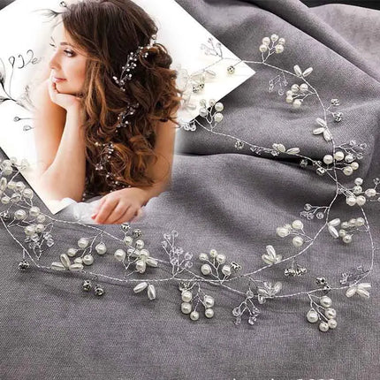 Crystal Pearl Tiaras Hairbands Hairpins Bridesmaid Diamante Vine Decoration Hair Accessories Bridal Wedding Jewelry Headwear