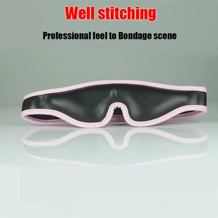 Leather Eye Cover Mask Blocks Out Light,Thick Padding Interior Blindfold, Sex Toys For Couples,BDSM Lingerie