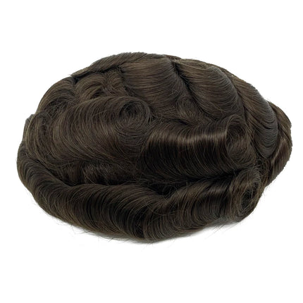 Thin Skin Base Human Hair Mens Wigs Skin Hair Replacement Mens Toupee