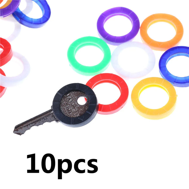 1/10pcs Mixed Color Hollow Multi Color Rubber Soft Key Locks Keys Cap Key Covers Topper Key Ring