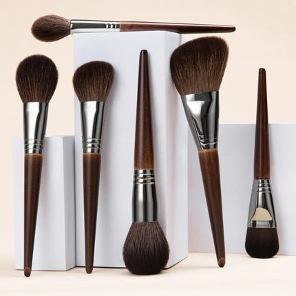 OVW Natural Goat Hair Makeup Brushes Set Professional Kit brocha maquillaje pedzle do makijazu blending smudging brush shader
