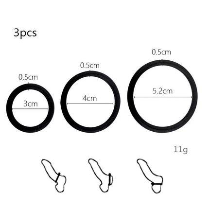 Silicone Soft Male Delay Ejaculation Penis Ring Lock Elastic Cock Rings Exercise Bands Sex Toys for Men Adult Sex Shop Black