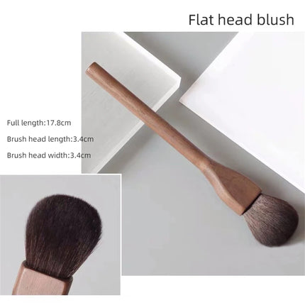 New 1Pcs European Vintage Wood Handle Makeup Brush High Quality Walnut Loose Powder Blush Foundation Contour Brush Super Soft