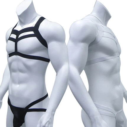 Bondage Men Harness Thong Set Man Body Chest BDSM Jockstraps Costume Jock Strap Fetish Lingerie Halter Neck Clothing