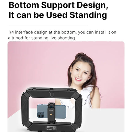 Ulanzi U-200 Ring Light Photography Led Video light BI-color Camera With phone clip cold shoe for Youtube Live Rig lamp