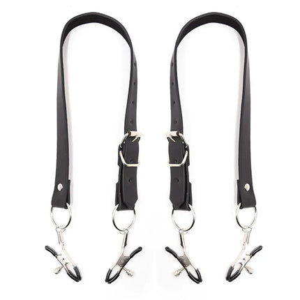 Sexy Flirt Labia Spreader Clip Breast Nipple Clamps Leather Bdsm Bondage Slave Fetish Erotic Tool Sex Toys For Women Adult Games