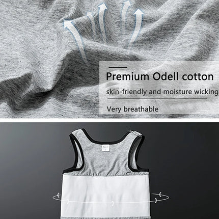 XUJI Women's Tomboy Trans Elastic Chest Binder Breathable Cotton Slim Fit Tank Top