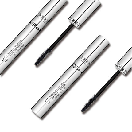 QIBEST Black Mascara Eyelashes Mascara 4D Silky Eyelashes Lengthening Eyelashes Makeup Waterproof Mascara Volume Eye Cosmetics