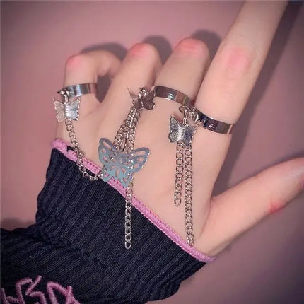 The Tide Cool Ring Set Female Korean Ring Ring Net Red Jewelry Not Fade Color Ring Cold Wind Hip Hop Index Finger Ring