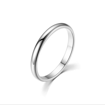 2020 Hot Fashion 2MM Thin Titanium Steel Couple Ring Simple  Rose Gold Color Finger Ring For Women And Men Gifts