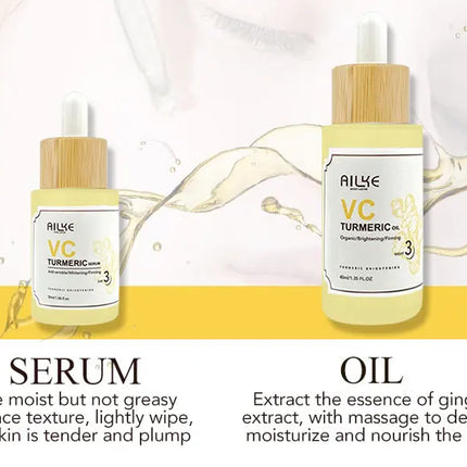 AILKE Organic Turmeric Whitening Skin Care Set, with Vitamin C, Clean Skin, Reduce Acne, Hydrating and Firming for Women