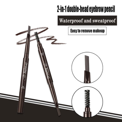 5 Colors Double Head Eyebrow Pencil Waterproof Long Lasting Sweat-proof Natural Wild Brows Shaping Drawing Easy Coloring Makeup
