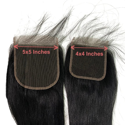 Ali Queen Hair 4x4 5x5 HD Lace Closure Brazilian Straight Lace Closure With Pre Plucked Hairline 10"-20"