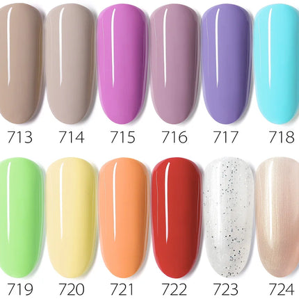 Venalisa Gel Nail Polish 7.5ml White Cap Glass Nail Gel Polish NoWipe Top Soak Off UV LED Nail Lacquer Glitter Color Gel