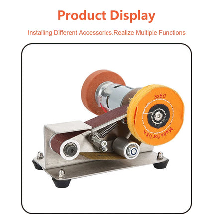 Multifunctional Mini Electric Belt Sander DIY Cutter Edges Sharpener  Adjustable Speed Polisher Machine 10PCS Belt 110V/220V
