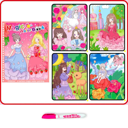 Magic Water Doodle Books Kids Toddlers Drawing Toys Cute Cartoon Unicorn Ocean Forest Animal Reusable Water Painting Cardboard