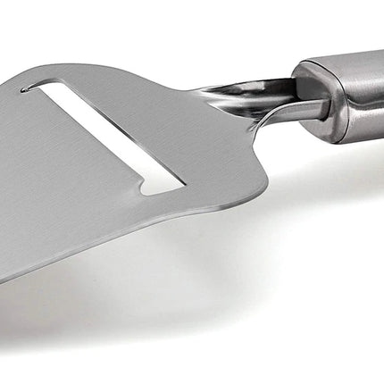LMETJMA Stainless Steel Cheese Slicer Heavy Duty Plane Cheese Cutter Non-Stick Cheese Slicer Knife Server KC0331