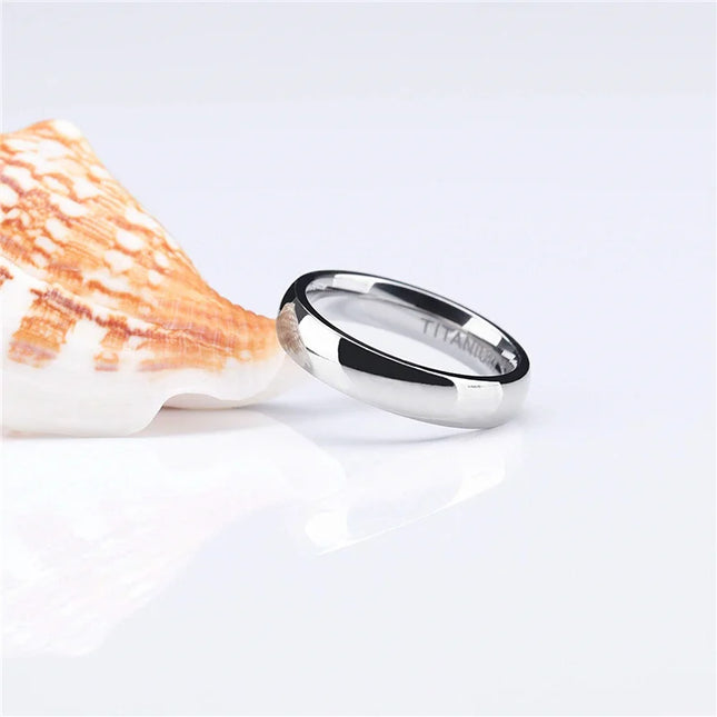 4mm Brand Silver Color Titanium Women's Rings Male Wedding Band Polished Engagement Ring Female Jewelry Never fade Size 3 -15