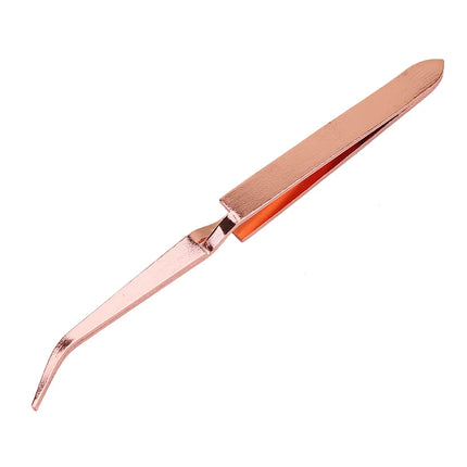 Rose Gold Anti-Static Tweezers Nail Art Tool for Acrylic Gel Sculpting Shaping DIY Clip Manicure Tool