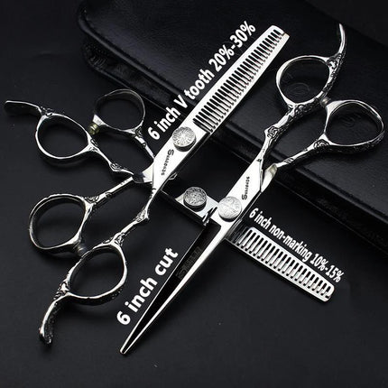 6/7 inch Japan440c Steel Professional Barber Scissors Hair Design Tool Barber Scissors Hairstylist Hairdressing Scissors Salon