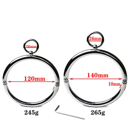 Stainless Steel Collar Neck Ring Slave BDSM Metal Collar Slave Bondage Positioning Bandage Fetish Adult Games Sex Toys For Woman