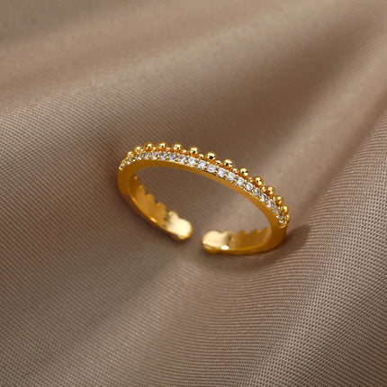 2025 Korean Fashion Adjustable Stainless Steel Rings For Women Simple Engagement Wedding Rings Fashion Jewelry Accessories Gift