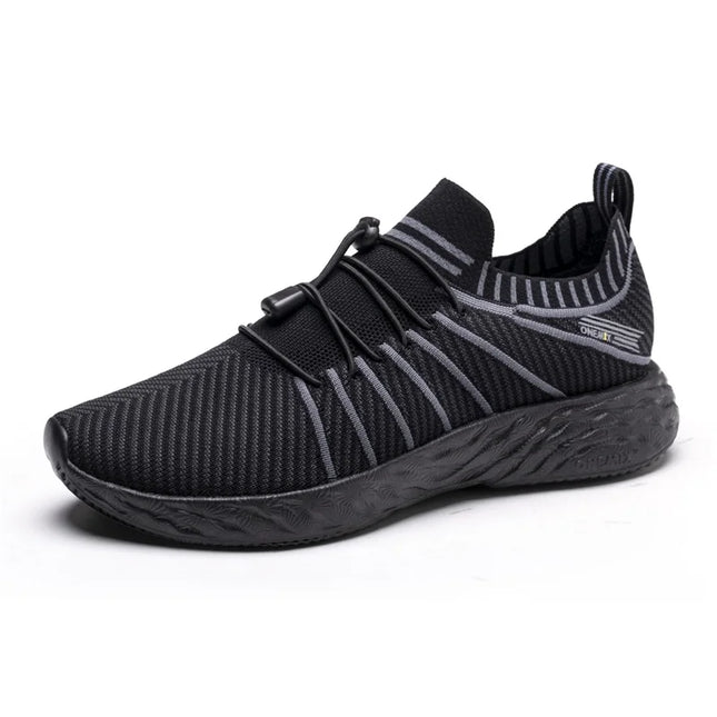 ONEMIX Waterproof Black Running Shoes for Men Breathable Training Sneakers Male Outdoor Anti-Slip Summer Trekking Sports Shoes