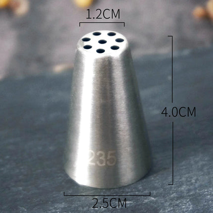 #233 234 235 Multi-Open Nozzle Tip Stainless Steel Icing Piping Nozzles Cake Cream Decorating Create Grass Cupcake Mont Blanc